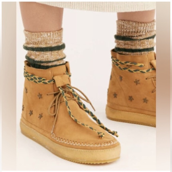 Free People x Laidback London Argo Stars Lave Up Boots Size 38 EU / 7 US - Picture 1 of 14